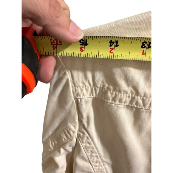 ✌️ 2/$40 Vintage Style Halogen Cream Button-Up Jacket With Collar & Pockets sz L - Picture 10 of 11